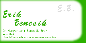 erik bencsik business card